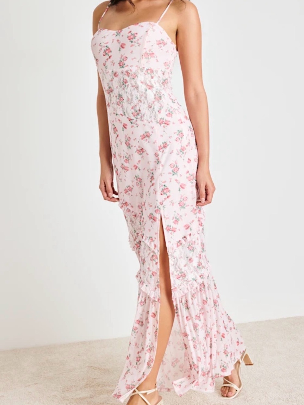 Pink Floral Maxi Dress